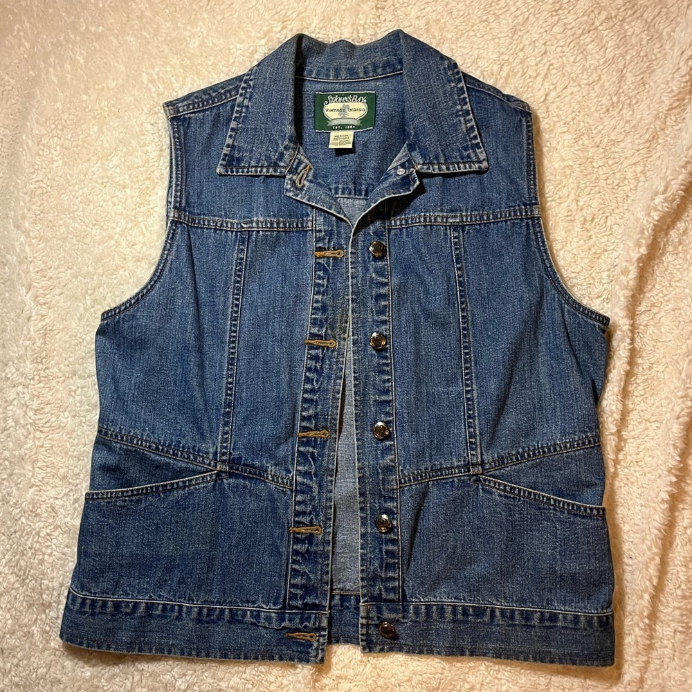 Vintage St. John’s Bay Indigo Buttton Jean Vest